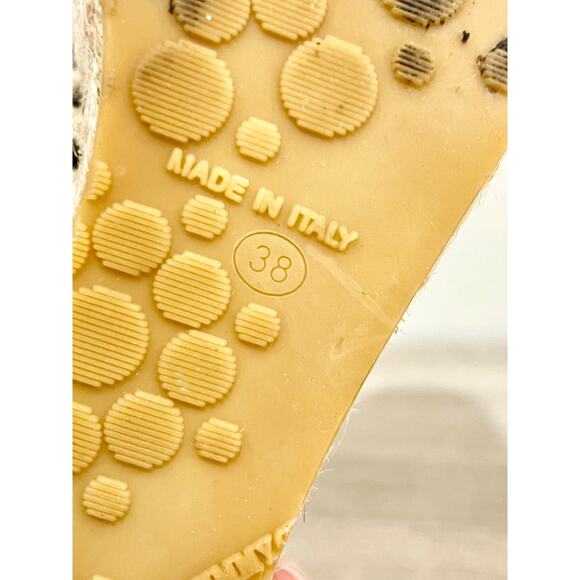 Jimmy Choo Snakeskin Raffia Platform Wedge Slide Sandals Beige/Brown EU 38 - Picture 6 of 7